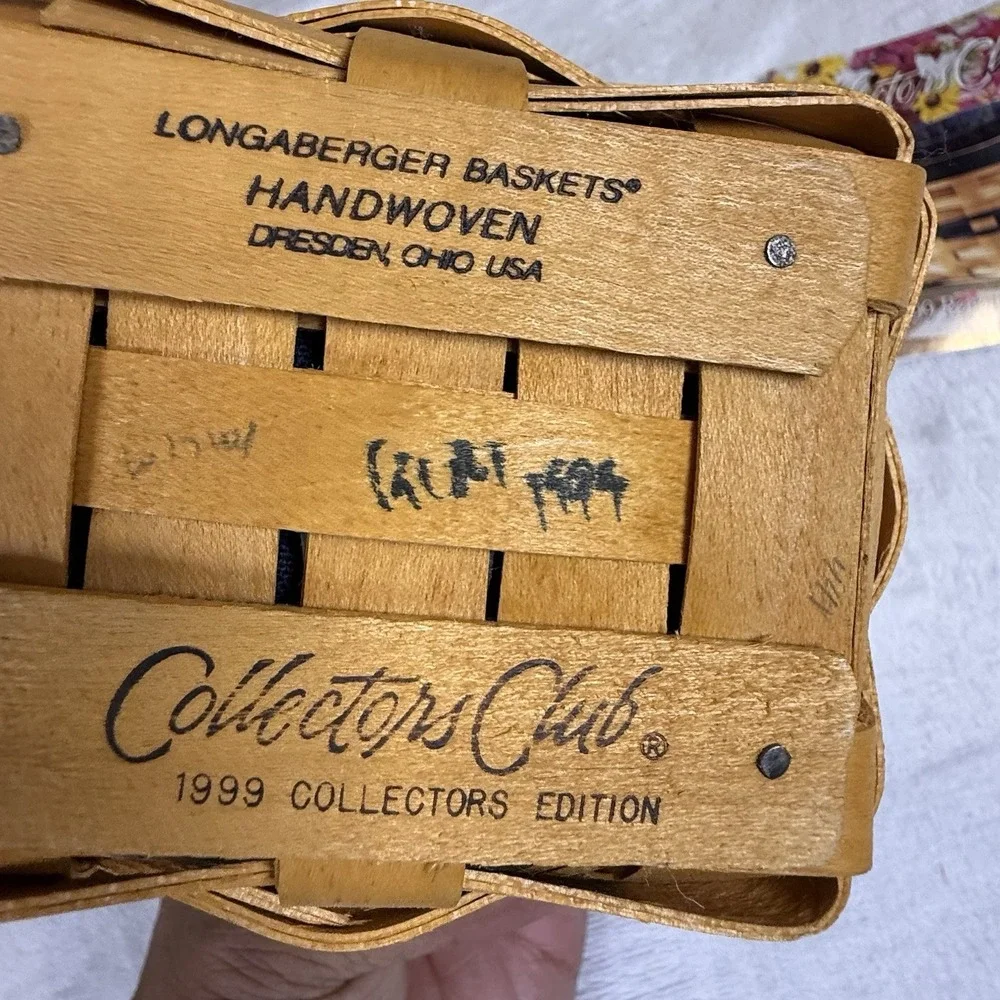 Longaberger Collectors Club Renewal Basket Lot 4 1997 1999 2000 Liners Cards